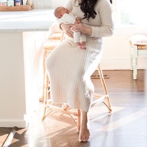 H&M Cream Long Sleeve Knit Dress